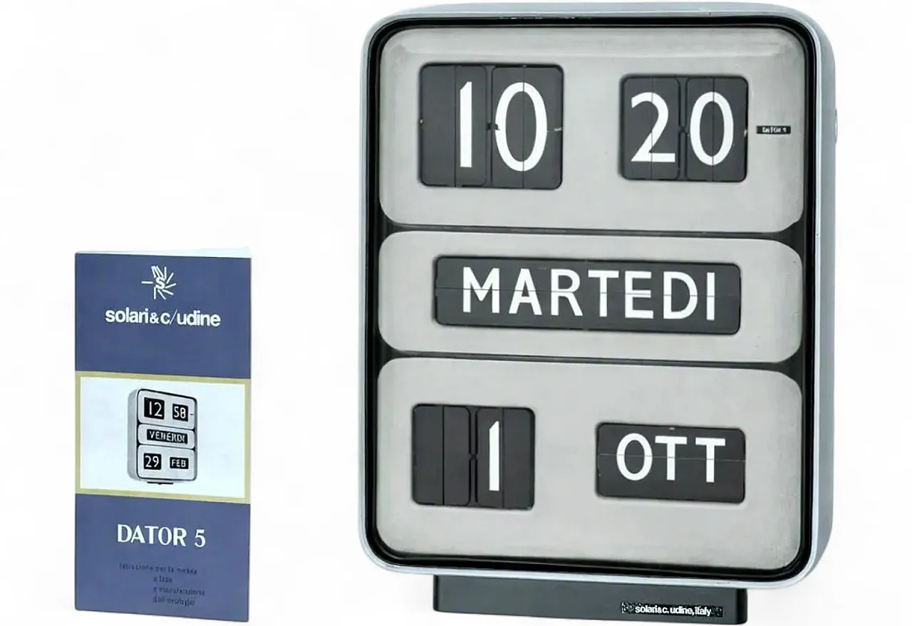Clock mod. DATOR 5 by Gino Valle for Solari Udine, 1950s 16