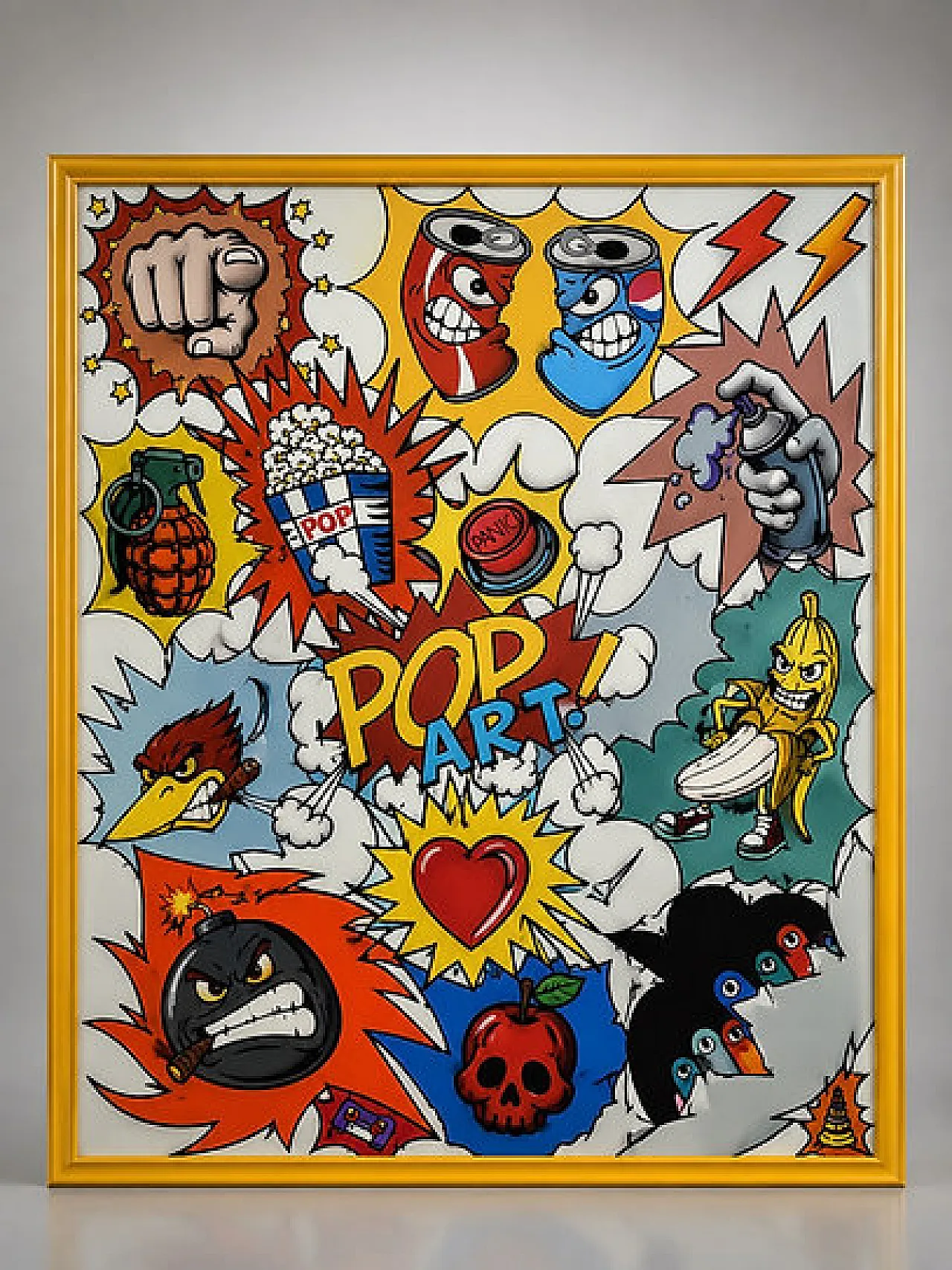 Pop Art, smalti acrilici su tavola, '900 2