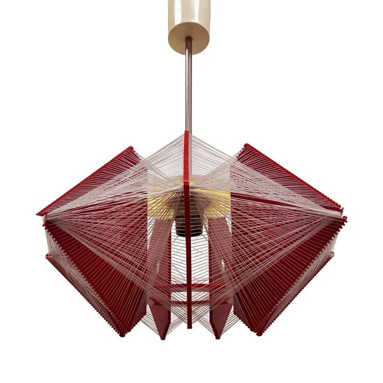 Rozwój Kłobuck hanging string lamp, 1970s 6