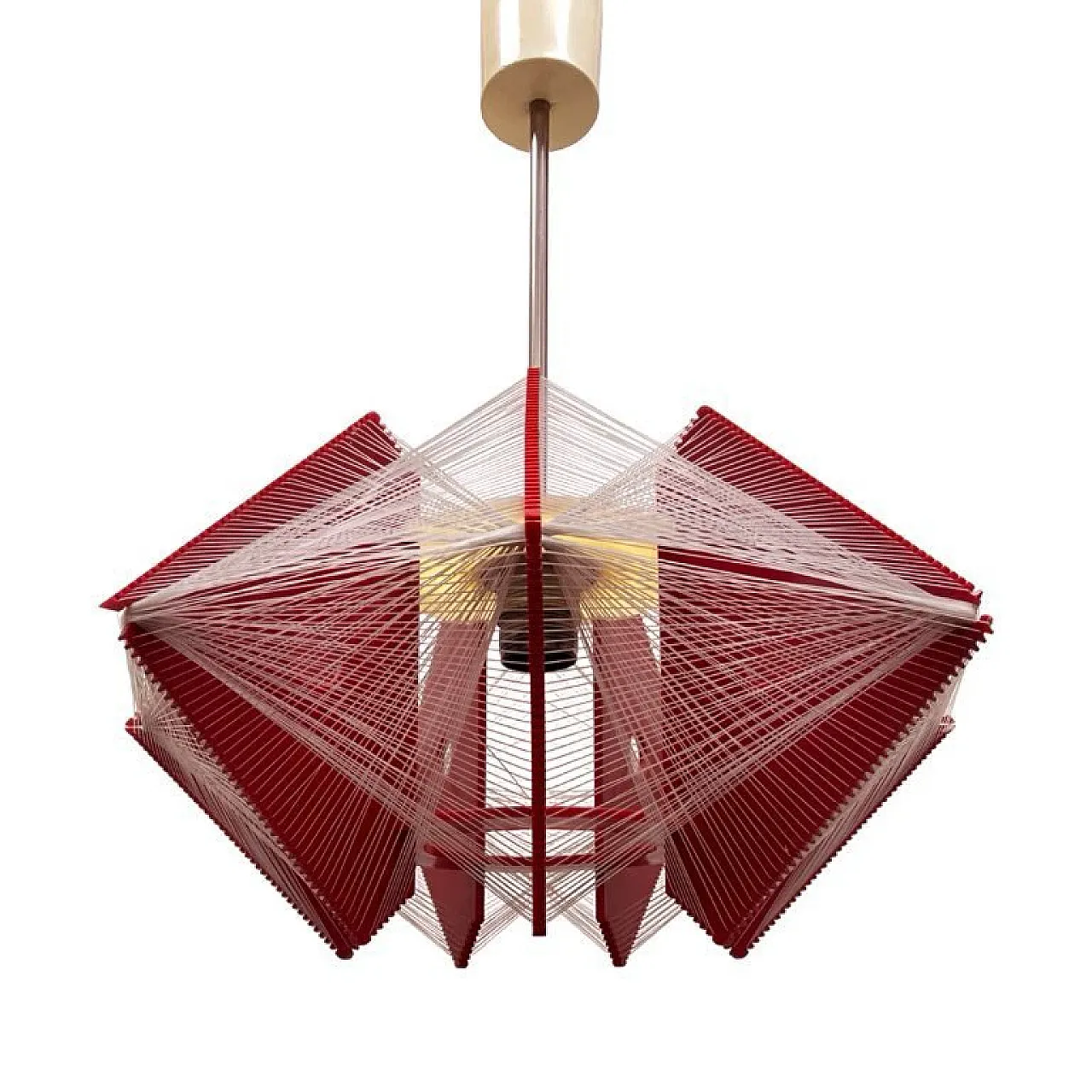 Rozwój Kłobuck hanging string lamp, 1970s 7