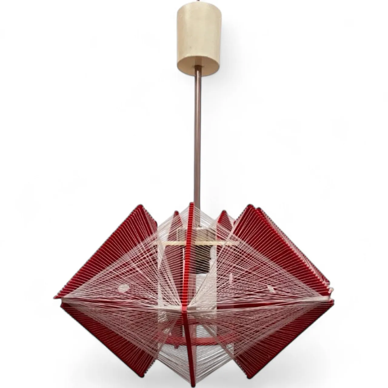 Rozwój Kłobuck hanging string lamp, 1970s 8