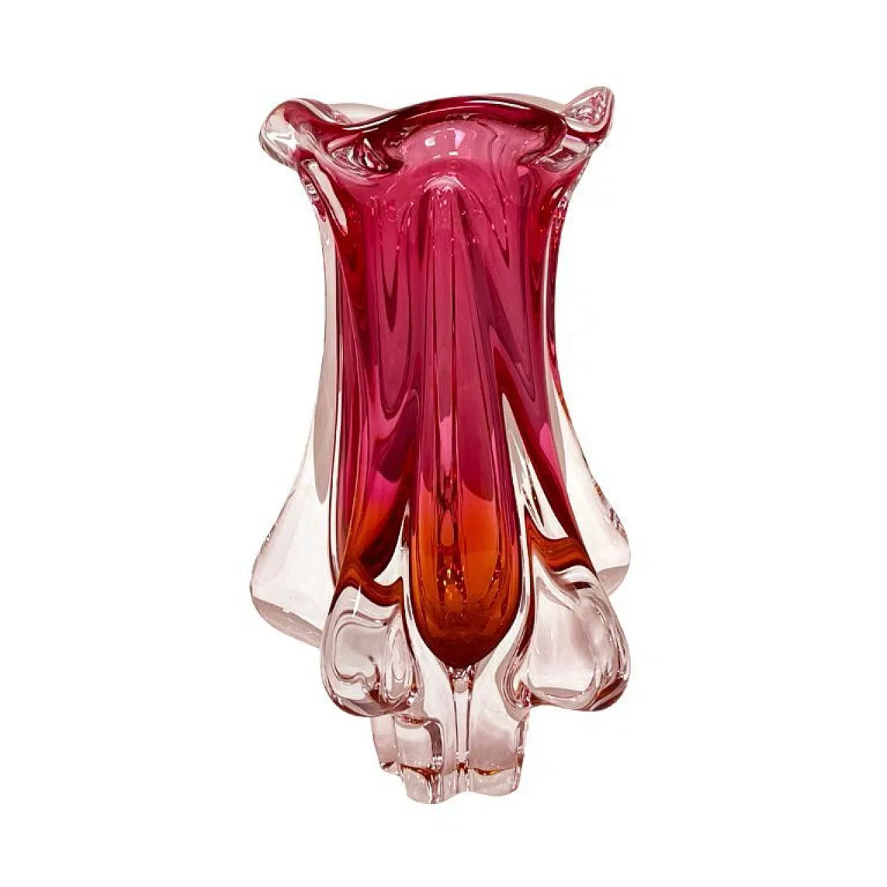 Vase Tulip by J. Hospodka, Chřibská Sklárna, 1960s 1