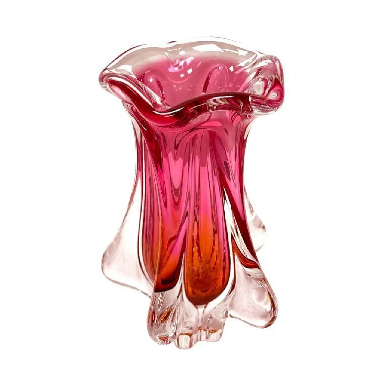 Vase Tulip by J. Hospodka, Chřibská Sklárna, 1960s 7