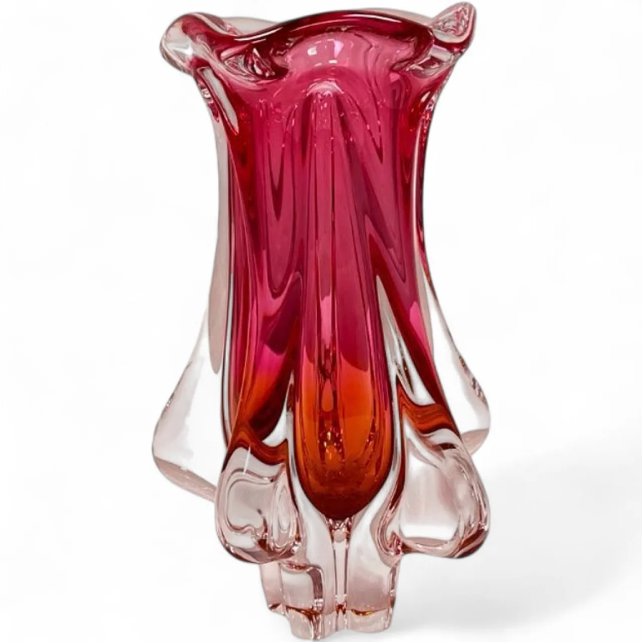 Vase Tulip by J. Hospodka, Chřibská Sklárna, 1960s 8