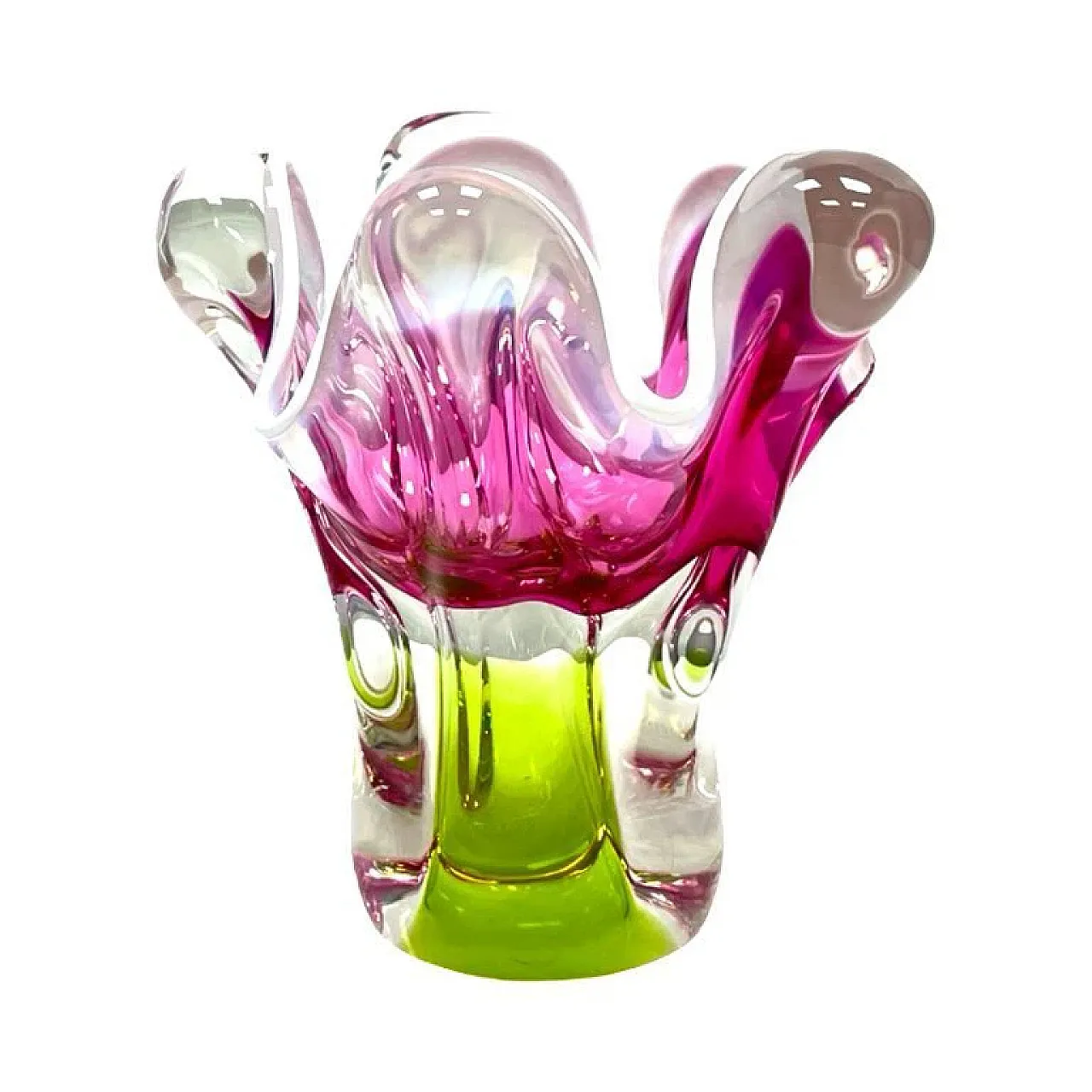 Chřibská Sklárna J. Hospodka vase, art glass, 1960s 6