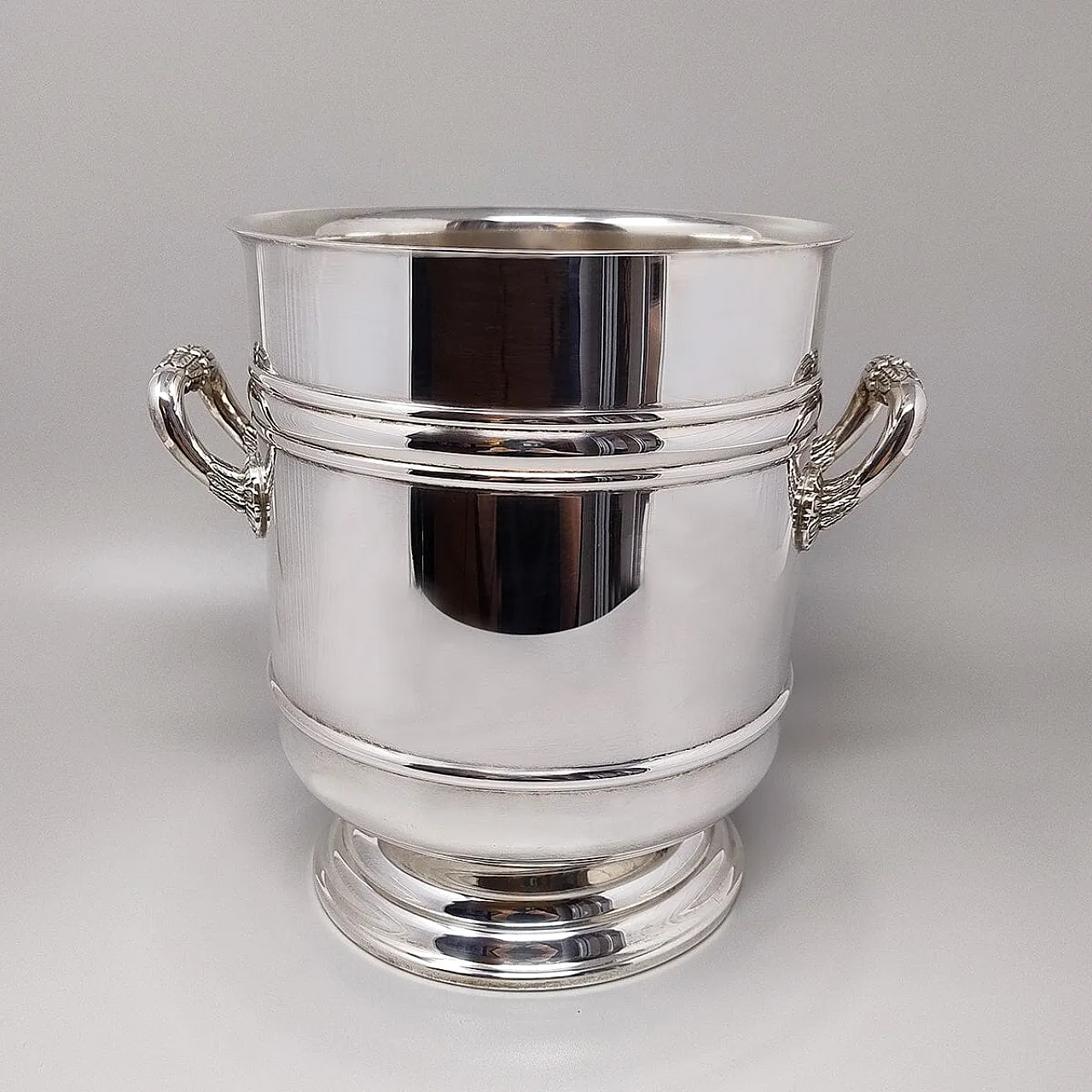 Champagne Sully placcato argento e secchiello del ghiaccio, anni '50 1