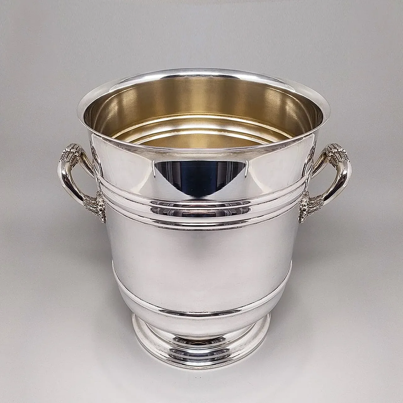 Champagne Sully placcato argento e secchiello del ghiaccio, anni '50 2