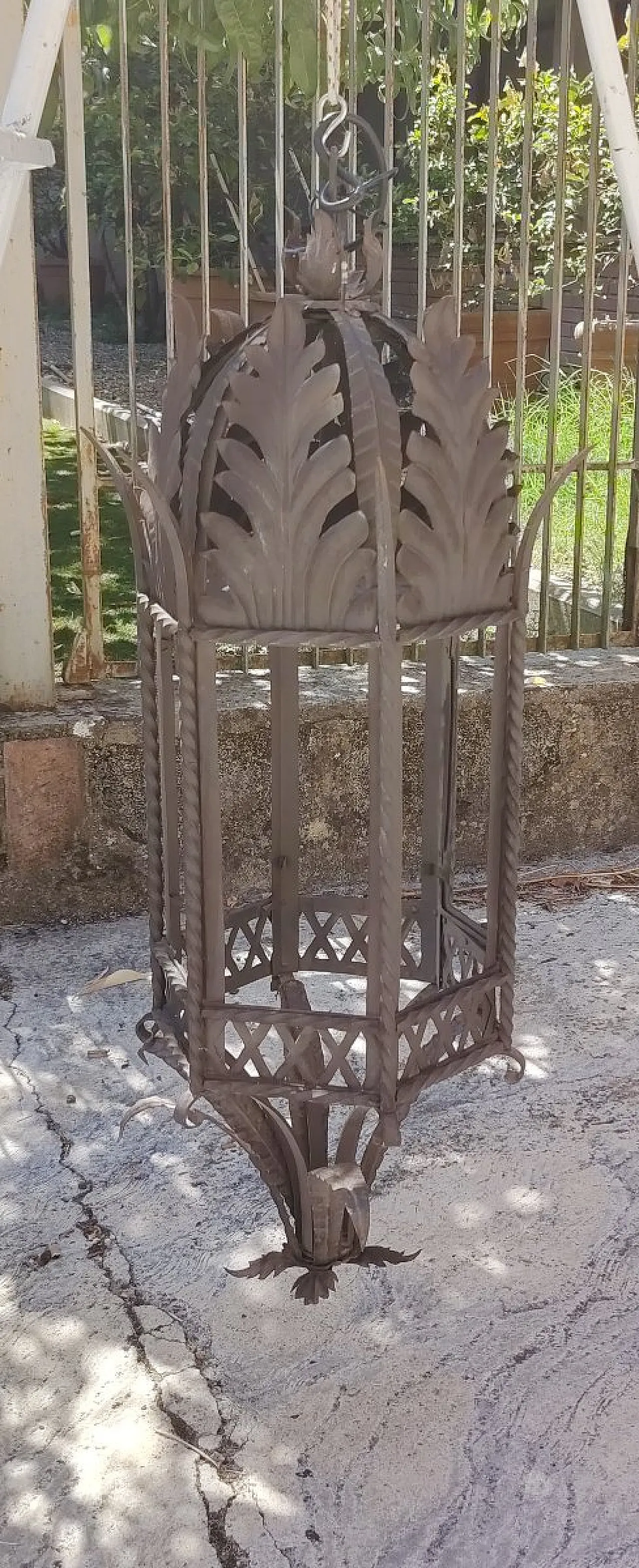 Hand-wrought iron hanging lantern, 19th century 2