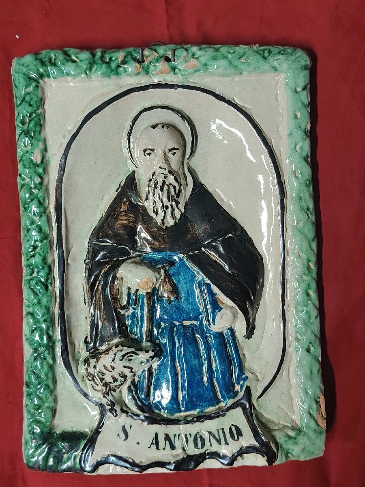 Glazed terracotta devotional tablet, mid-19th century 3