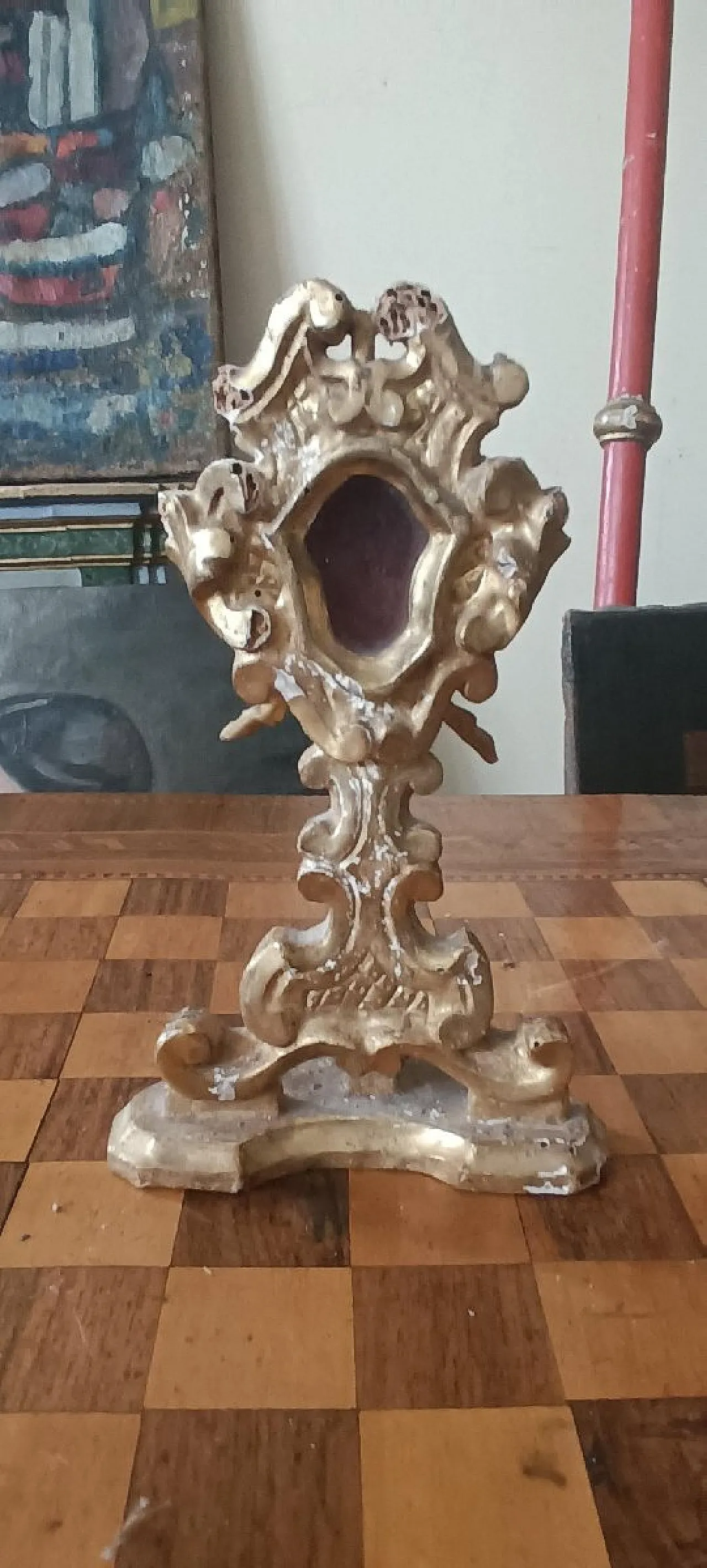 Gilded wooden reliquary, late 18th century 2