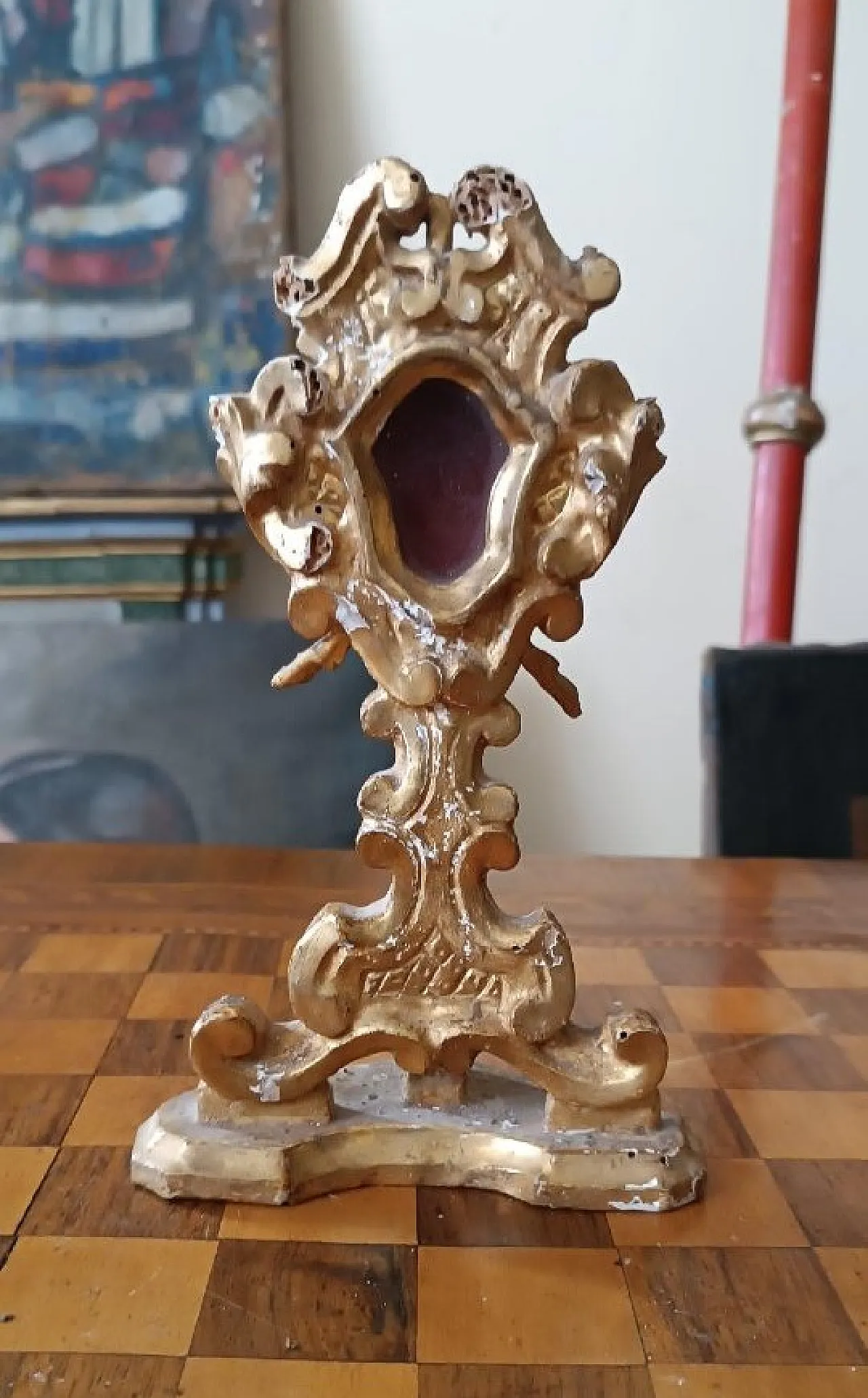 Gilded wooden reliquary, late 18th century 5