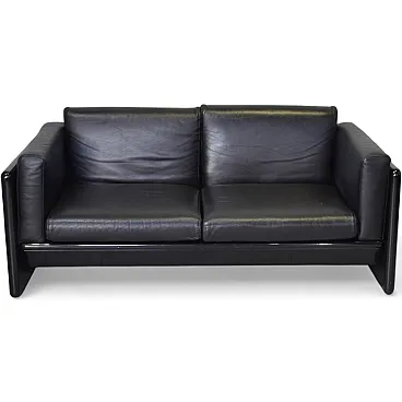 Wood and leather sofa by Kazuhide Takahama for Gavina, 1970s