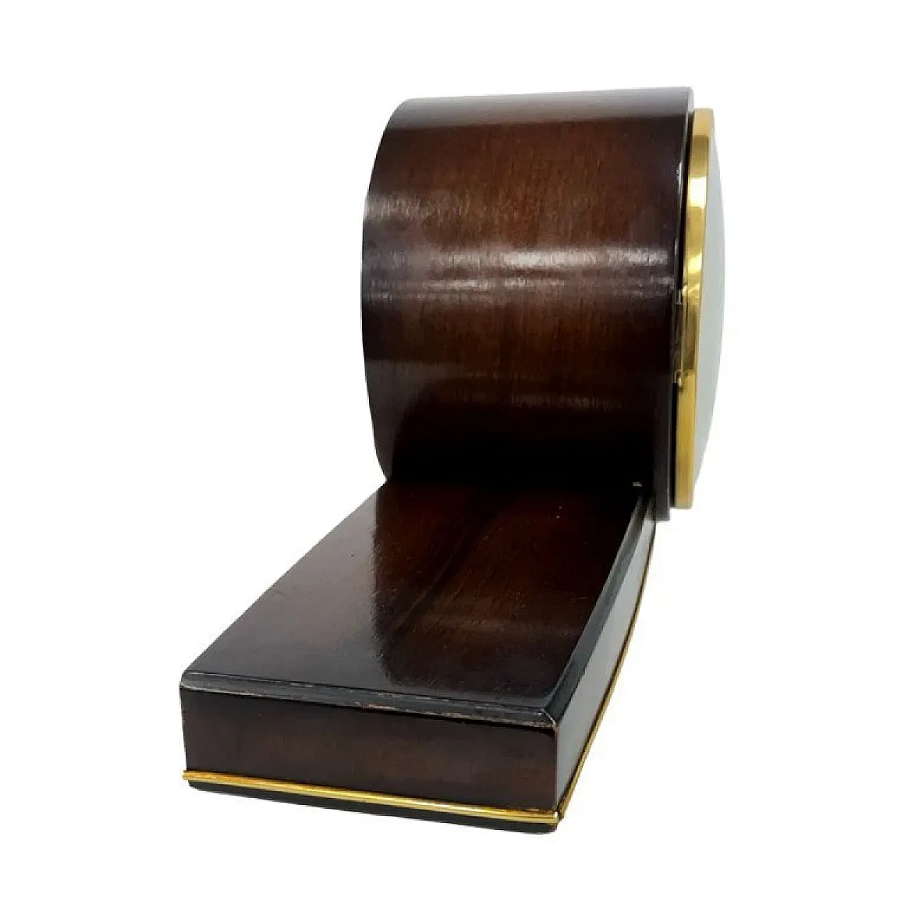 Zentra mantel clock black and gold, 1950s 3