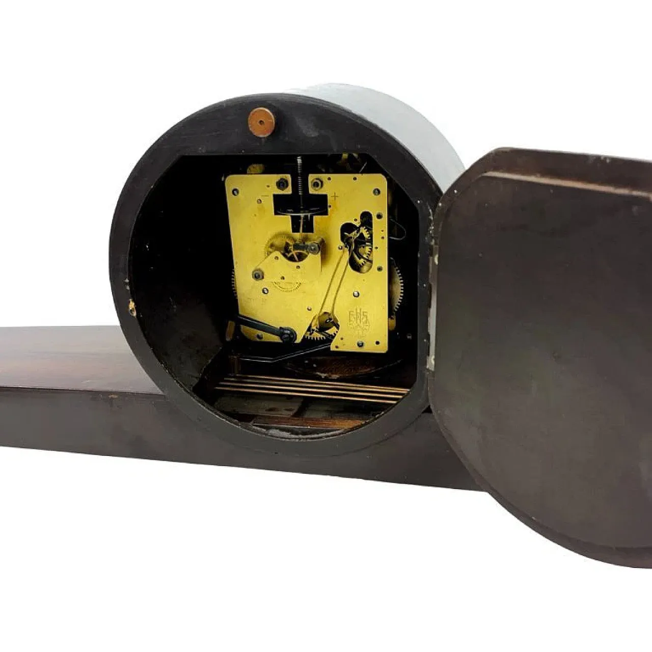 Zentra mantel clock black and gold, 1950s 4