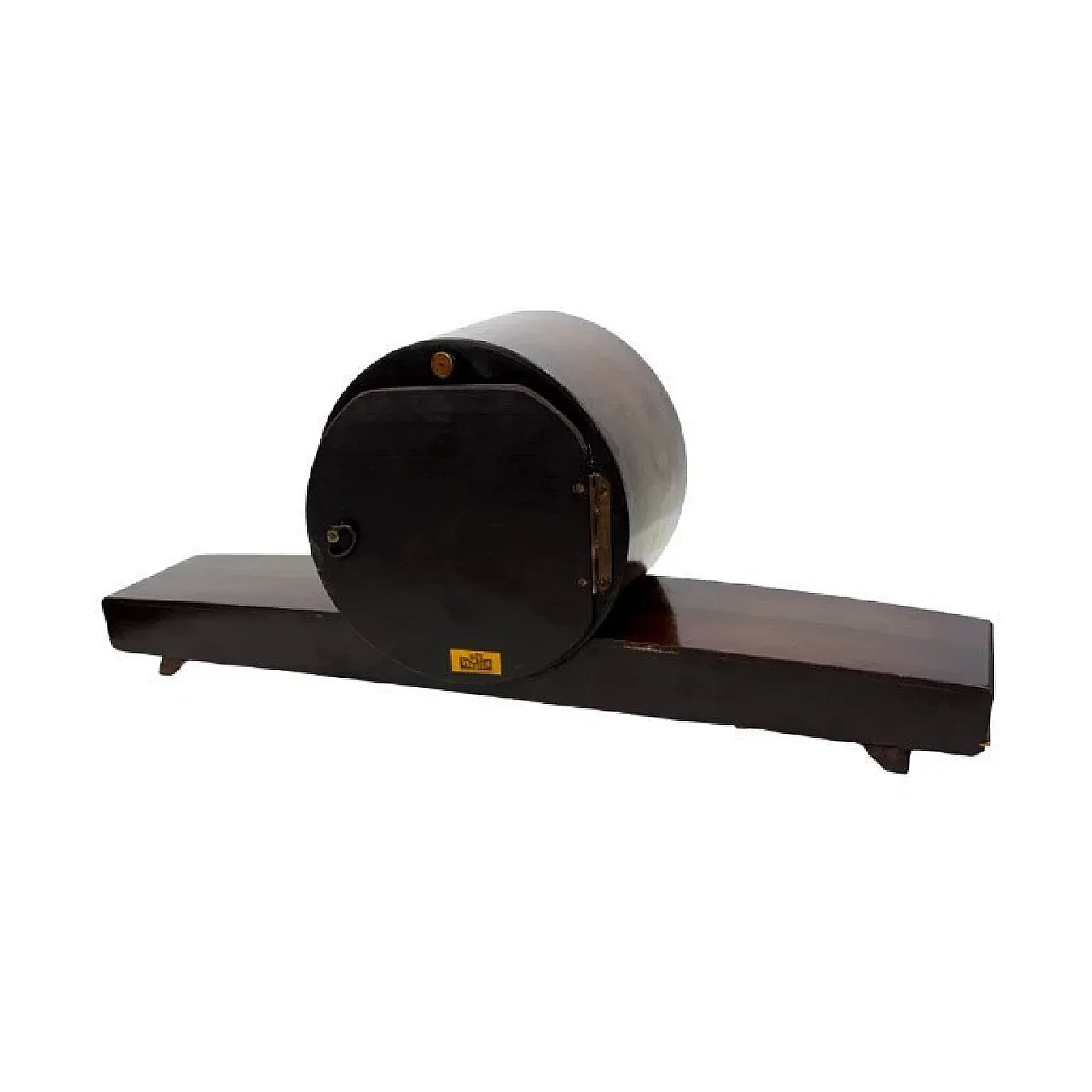 Zentra mantel clock black and gold, 1950s 6