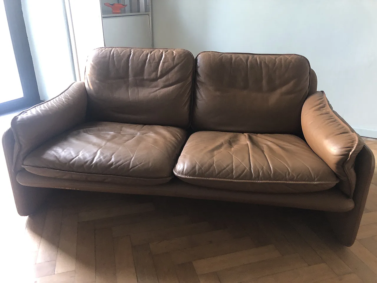Divano in pelle a due posti De Sede, anni '70 2
