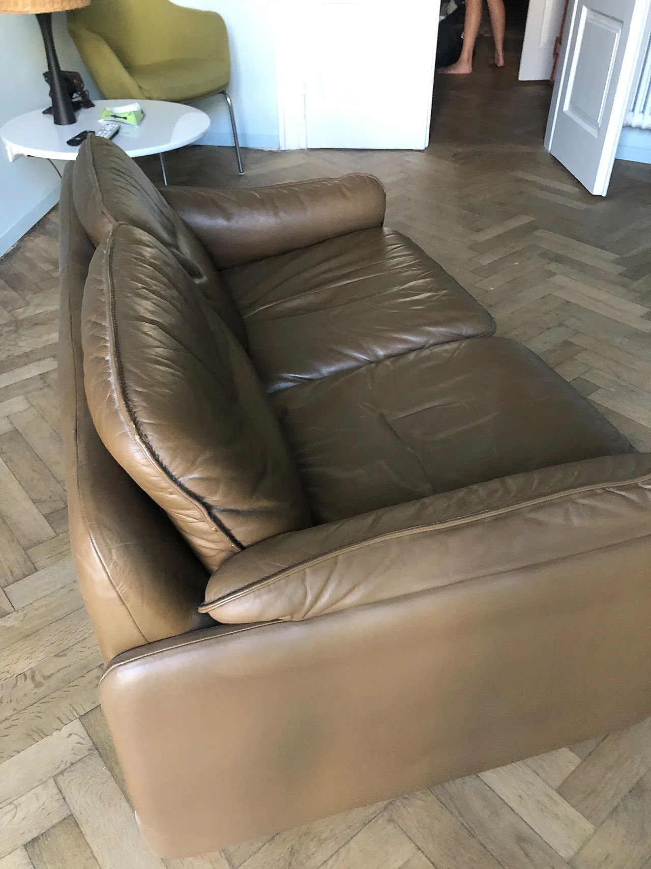 Divano in pelle a due posti De Sede, anni '70 3