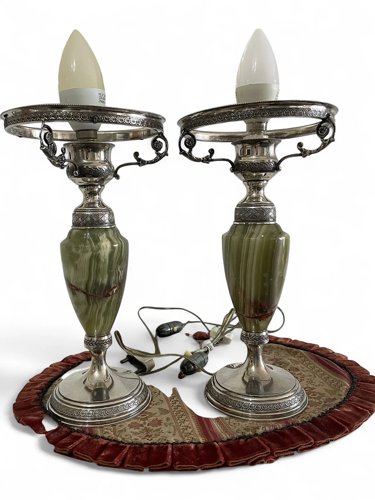 Silver abat-jour with onyx body, 1970s 26