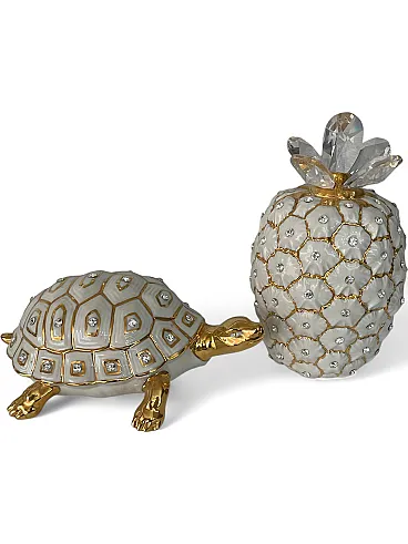 Ceramic Pineapple and Turtle by Vittorio Sabadin, 2000s