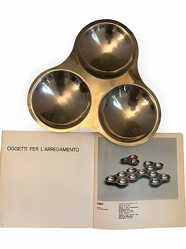 Nido tray by Liisi Beckmann for Valenti in Stainless steel, 1970s
