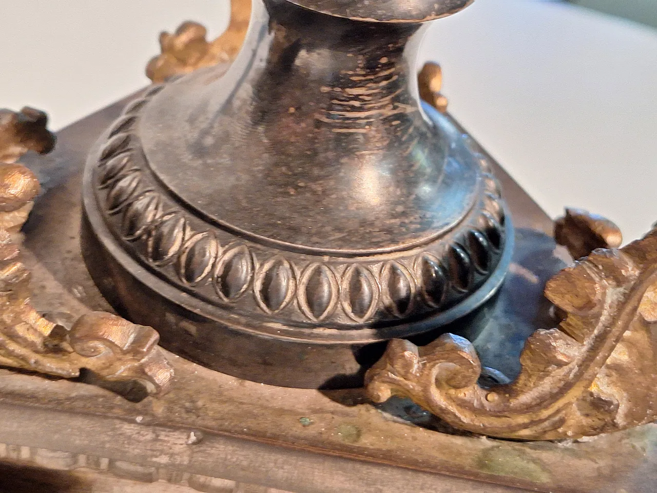 Altar candlesticks in silver and gilded metal, 19th century 18