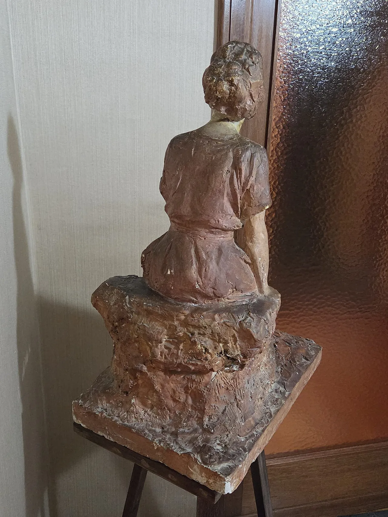 Luigi Betti, Seated woman, polycrome plaster, 1930s 4