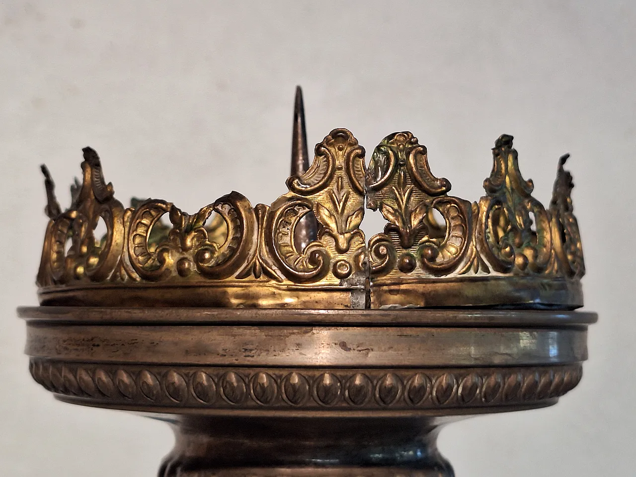 Altar candlesticks in silver and gilded metal, 19th century 20