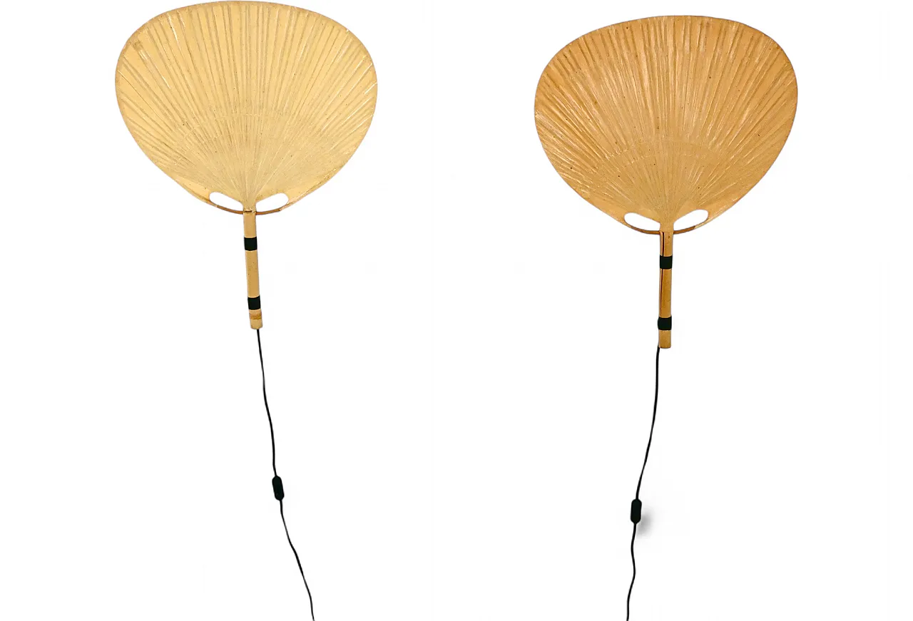 Coppia di lampade da parete “Uchiwa” di Ingo Maurer per M Design, anni '70 14