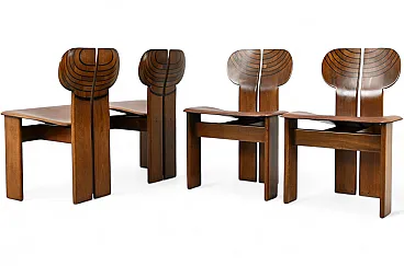 4 sedie da pranzo Africa ​​di Afra & Tobia Scarpa per Maxalto, 1975