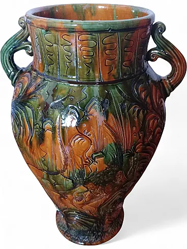 Vaso Capasella d'autore  in ceramica di Cosimo Vestita, anni '70