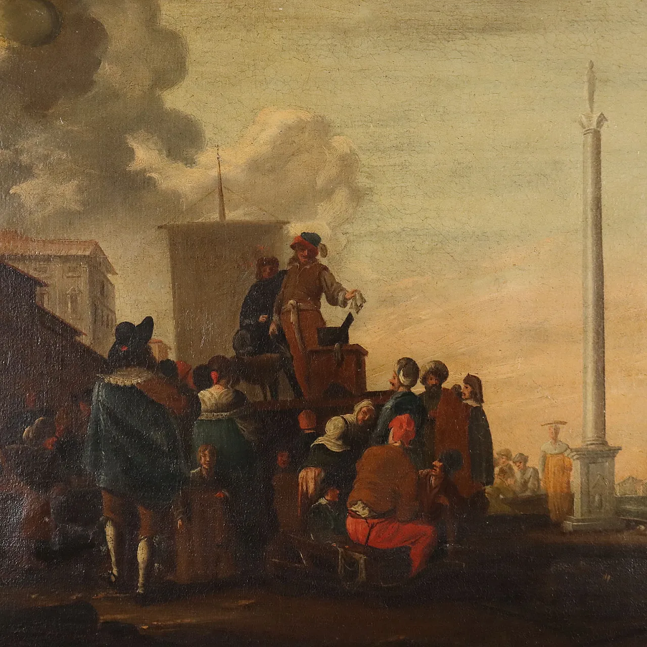 Painting Scene of Popular Life, oil on canvas, 18th century 3