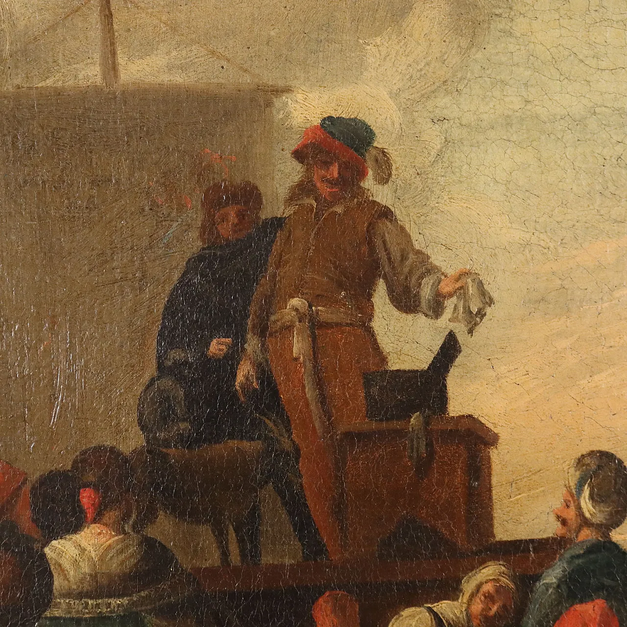 Painting Scene of Popular Life, oil on canvas, 18th century 4