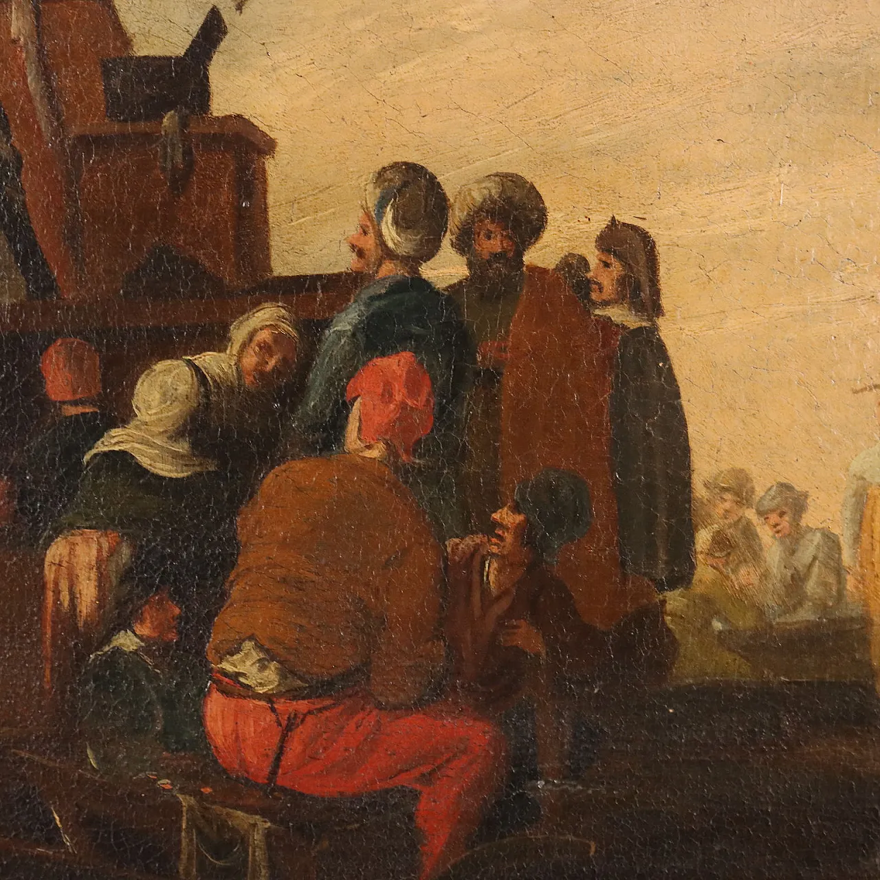 Painting Scene of Popular Life, oil on canvas, 18th century 5