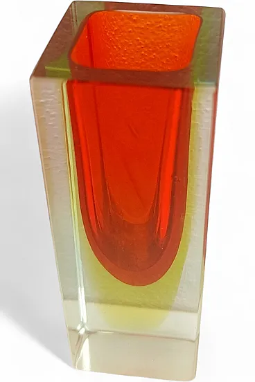 Murano submerged glass vase by Alessandro Mandruzzato, 1970s