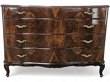 Chippendale chest of drawers in walnut from the 1940s