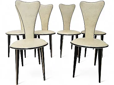 6 dining chairs by Umberto Mascagni, 50s