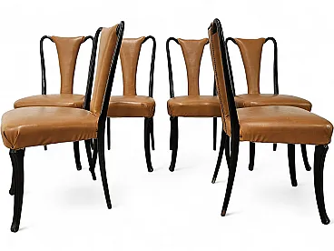 6 dining chairs by Vittorio Dassi, 1950s
