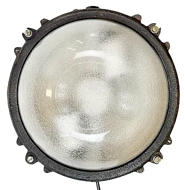 Lampada da parete o da soffitto industriale nera in ghisa di Elektrosvit