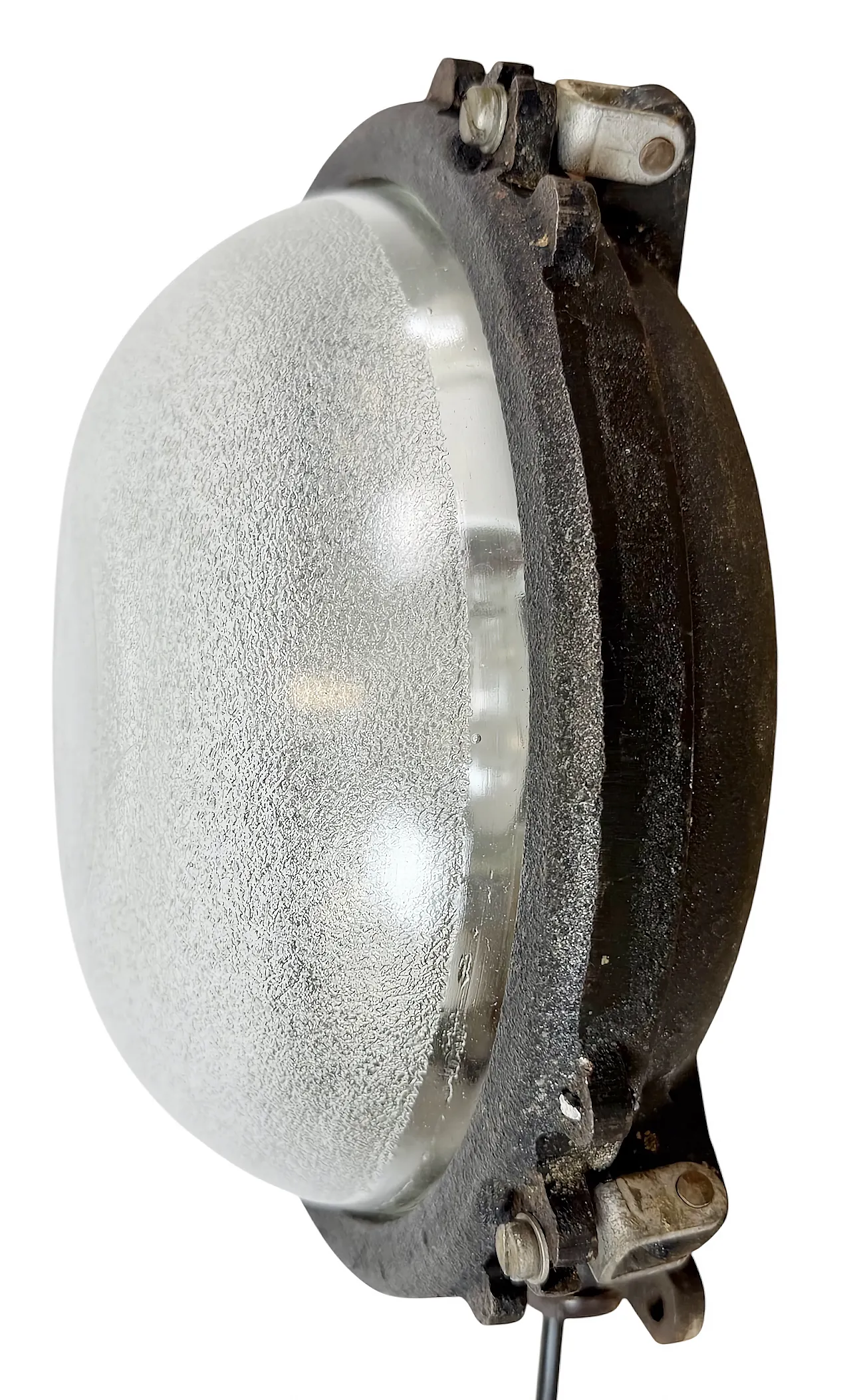 Lampada da parete o da soffitto industriale nera in ghisa di Elektrosvit 2