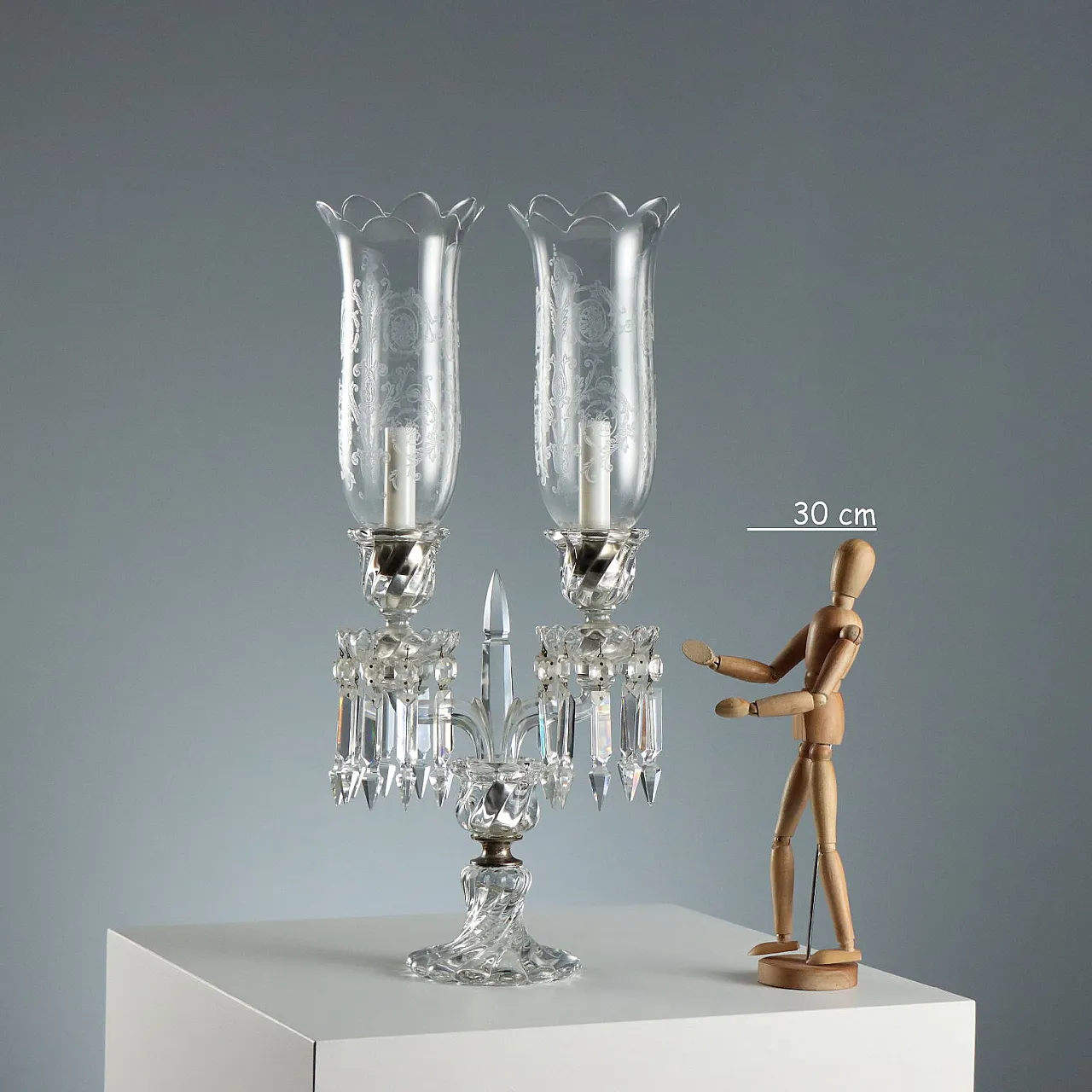 Bohemian crystal table lamp, 20th century 2