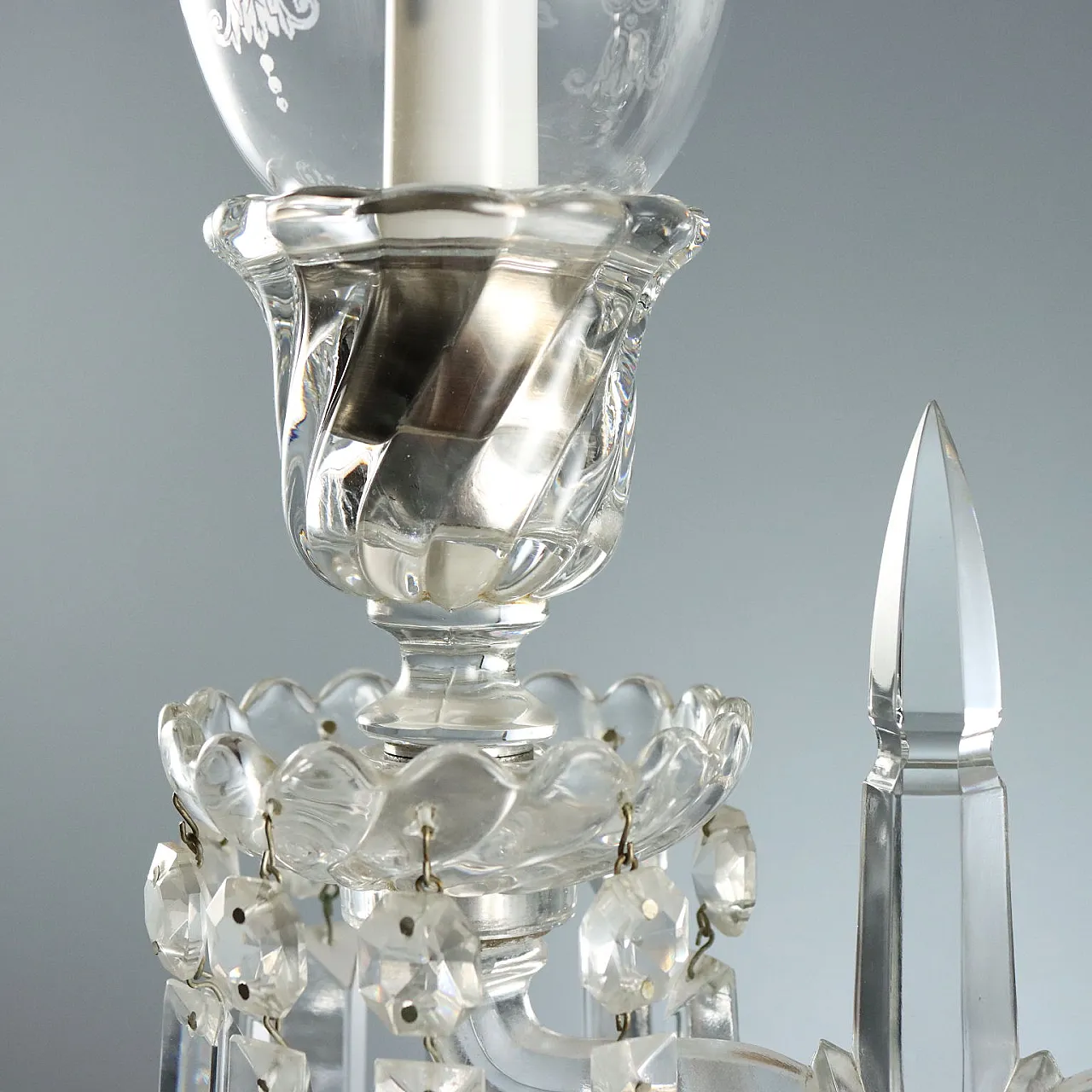 Bohemian crystal table lamp, 20th century 5