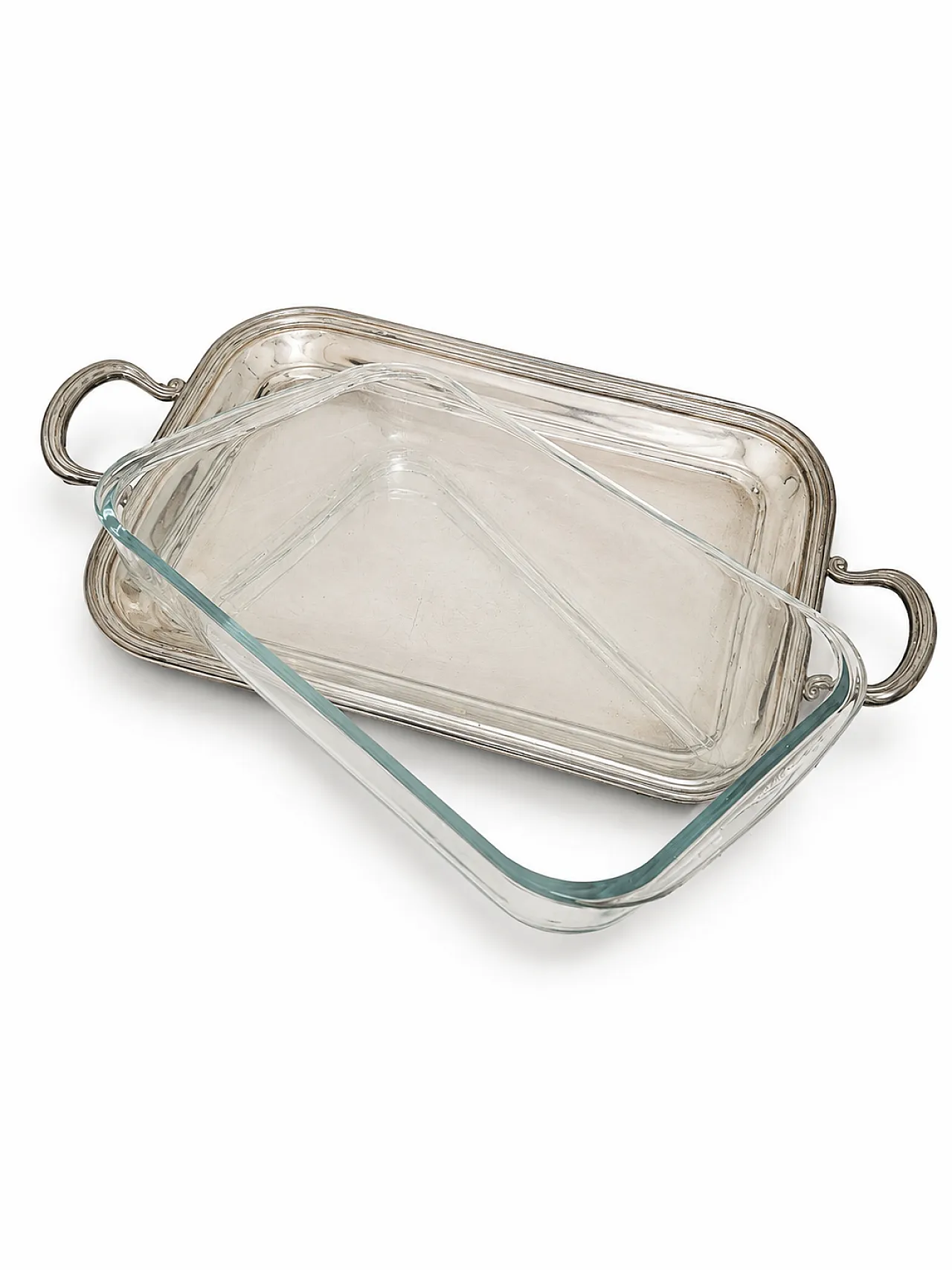 Silver metal baking dish holder 8