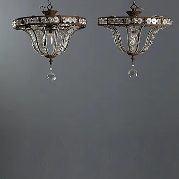Pair of eight-light chandeliers, early 20th century