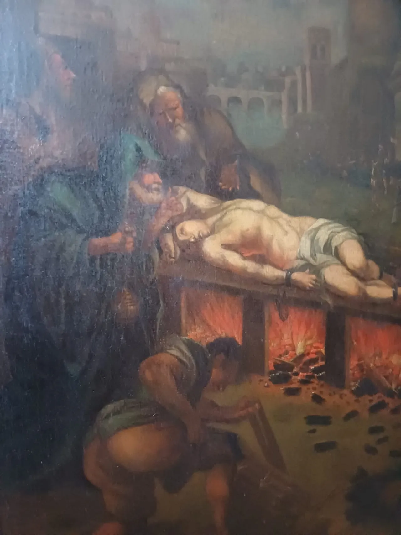 Oil on canvas The martyrdom of St. Lawrence, 17th century 6