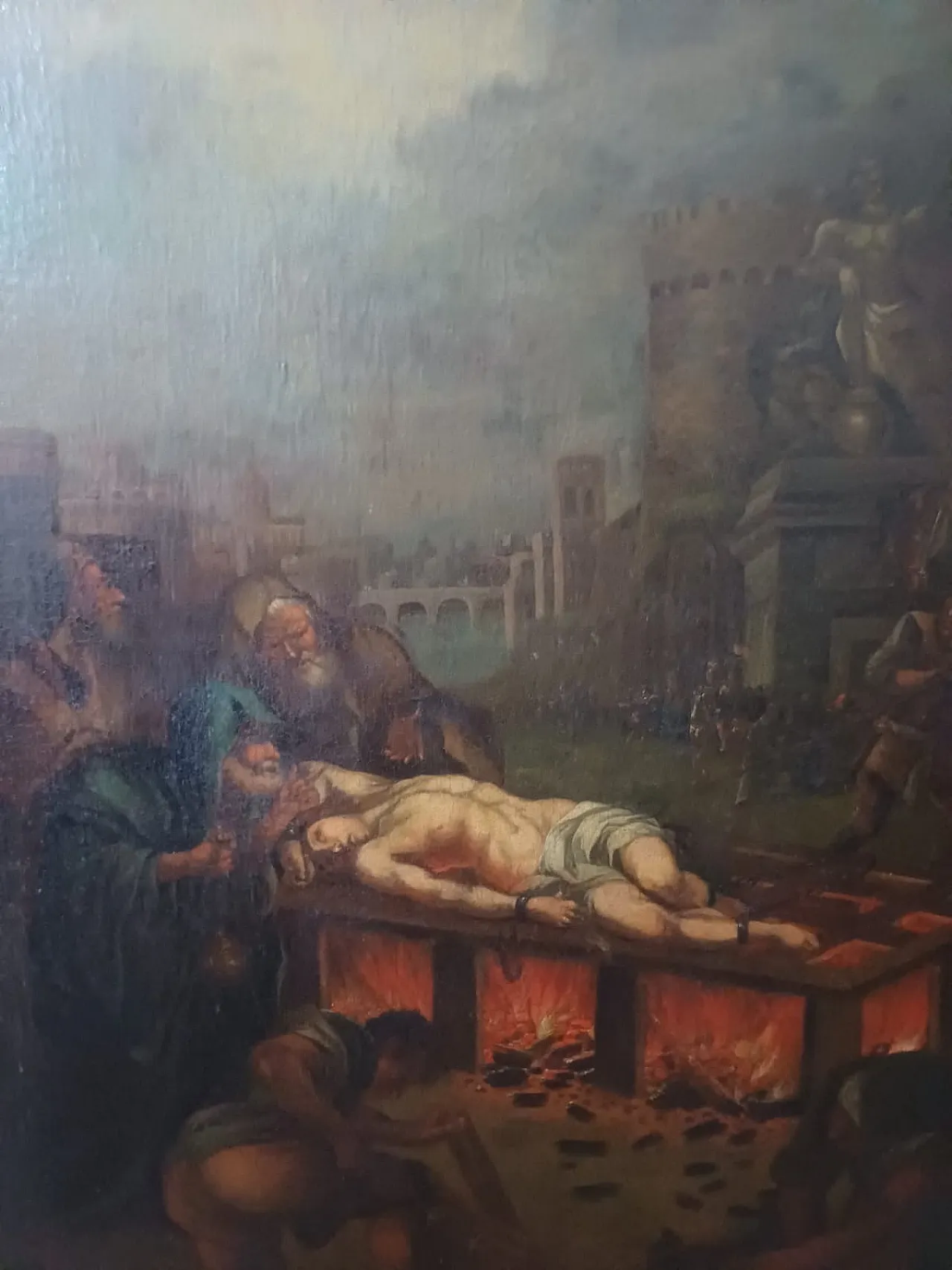 Oil on canvas The martyrdom of St. Lawrence, 17th century 9