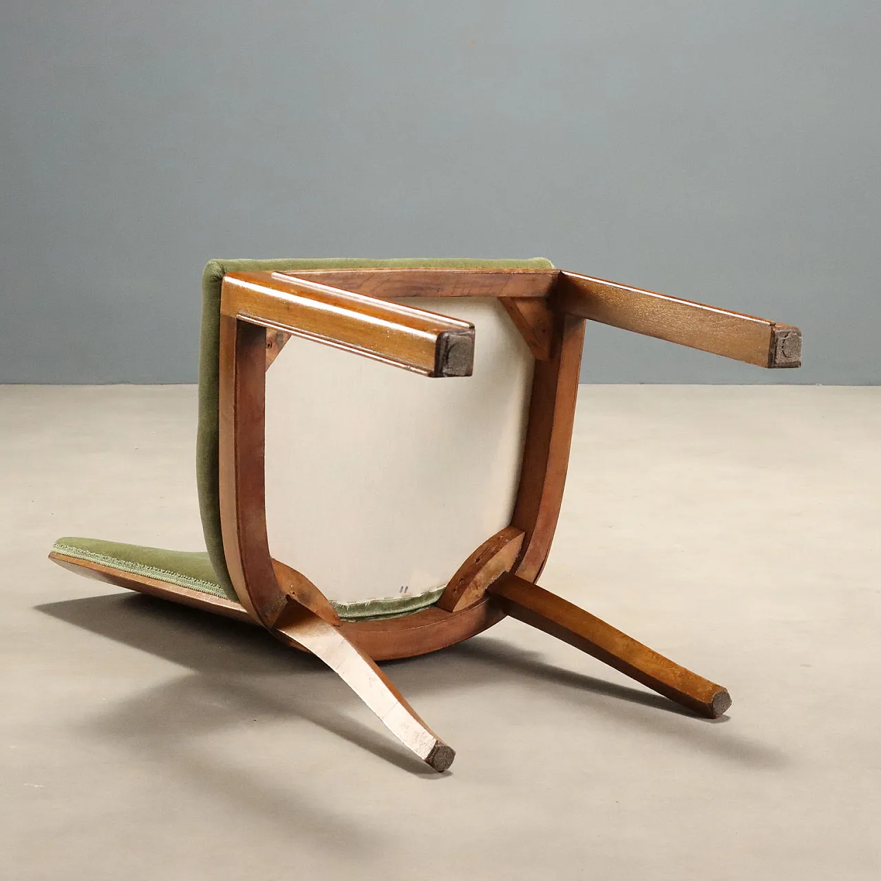6 Chairs with velvet, 1950s 10