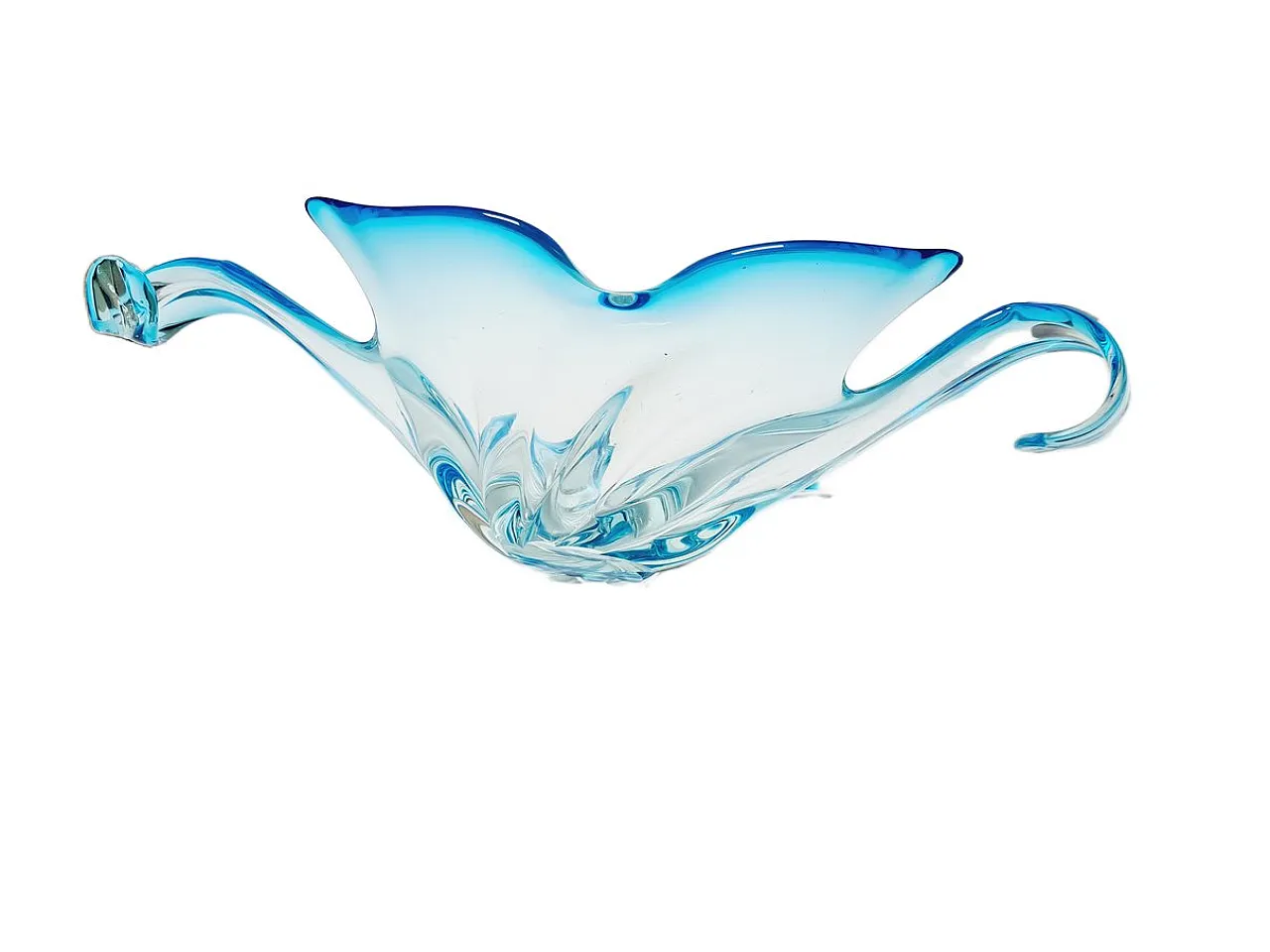 Postmodern Sommerso Murano Glass Fruit Bowl from Mandruzzato, Italy, 1950 9