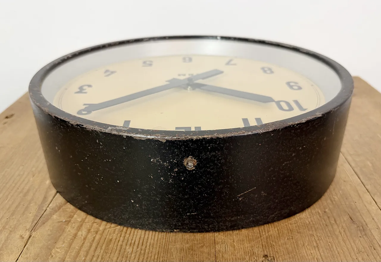 Black Industrial Factory Wall Clock from IBM, 1950s 13