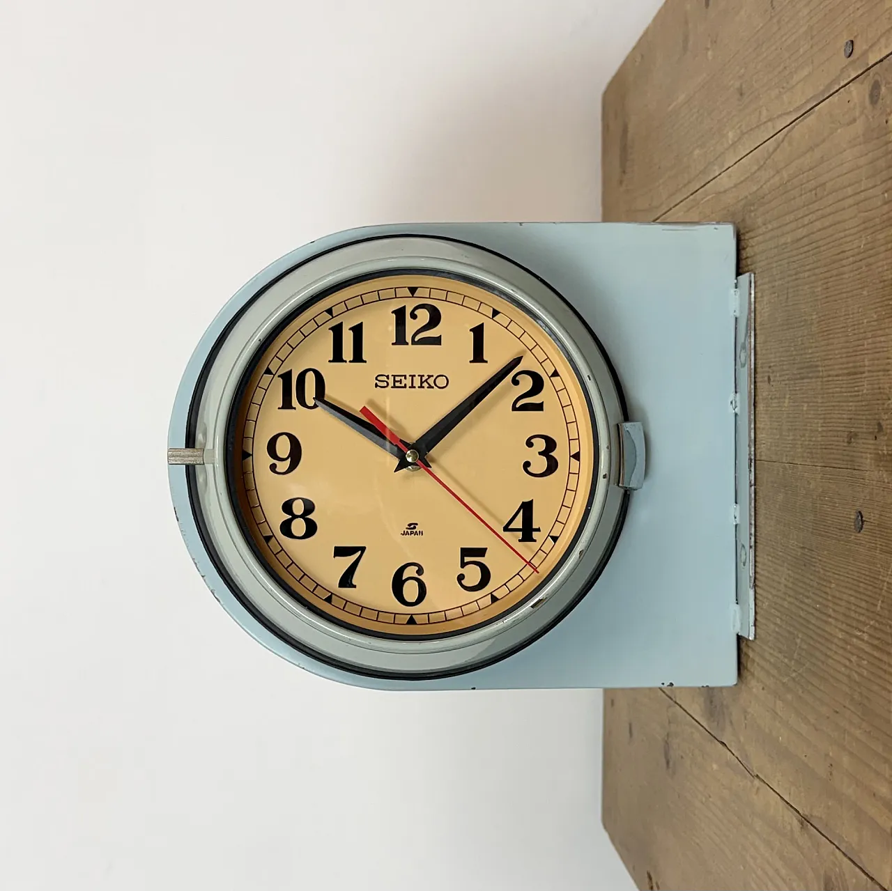 Blue Seiko Double-Sided Ships Wall Clock, 1980s 2