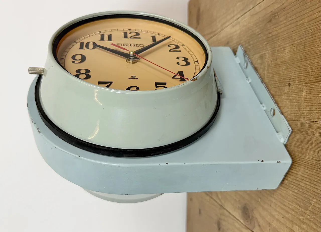 Blue Seiko Double-Sided Ships Wall Clock, 1980s 3